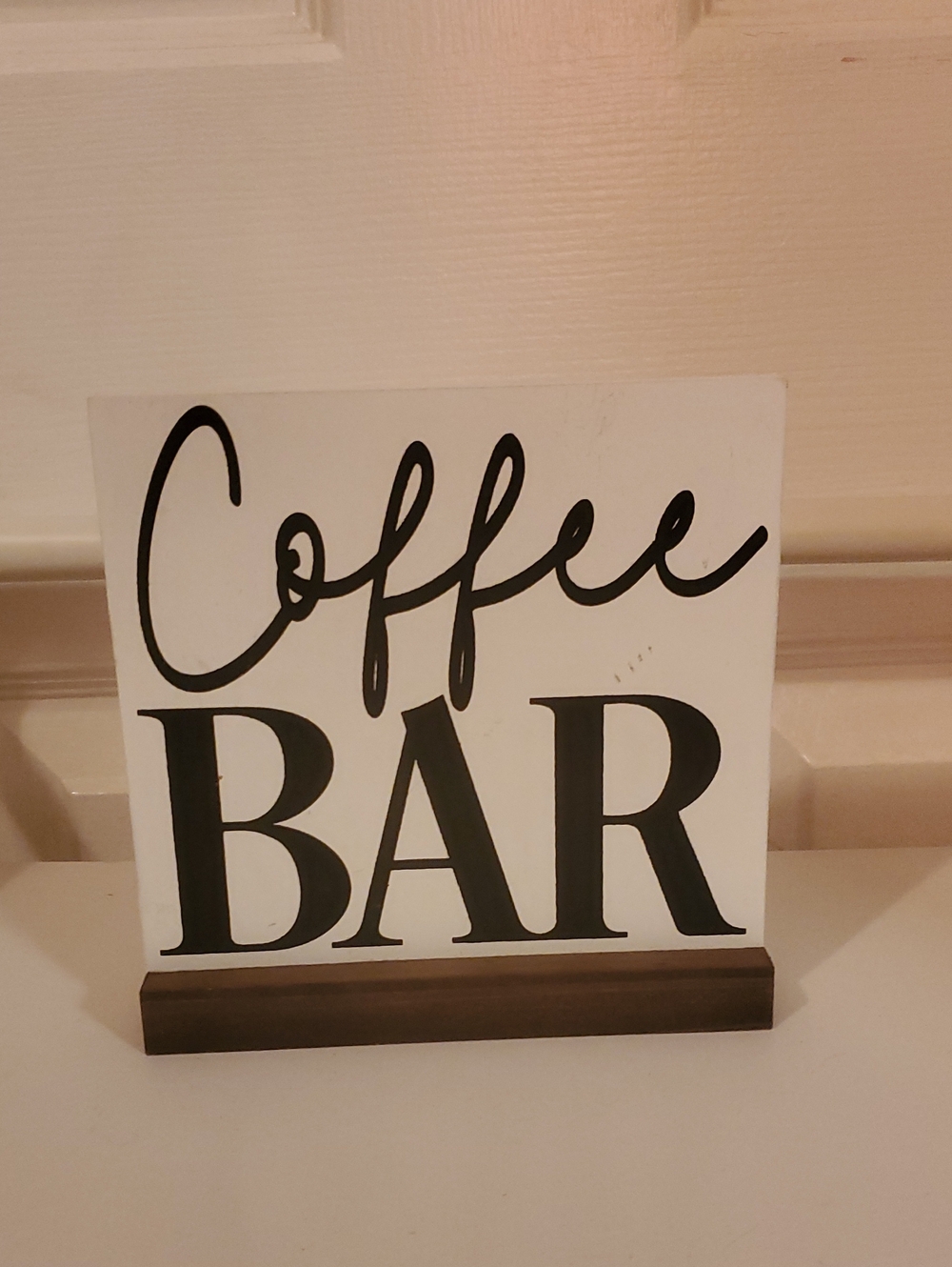 Coffee Bar Decorative Sign - White and Black